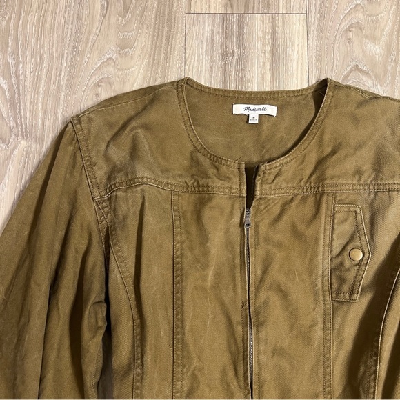 Madewell Tapered Leg Jumpsuit Zip Up Boiler Utility Suit Cotton Tencel Sz M - Picture 4 of 12